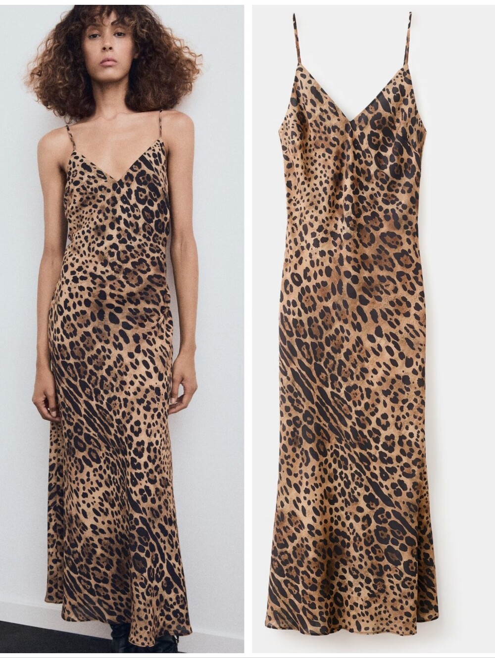MANGO Leopard Slip Dress
